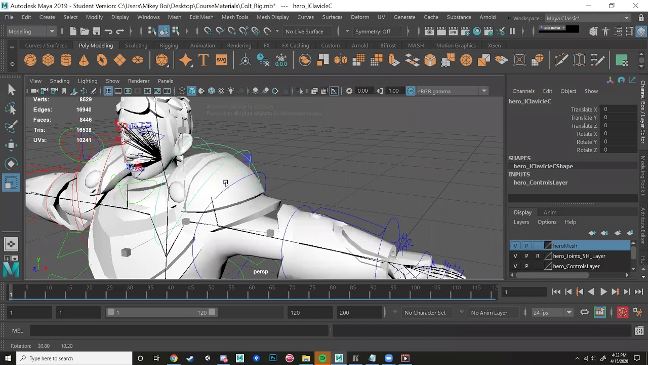 Animation Rig Resizing Controls and Control Breakdown 4/15