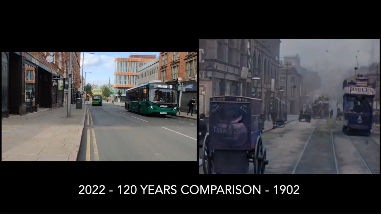 Nottingham 1902 - 2022 Comparison [With Upscaled Video]