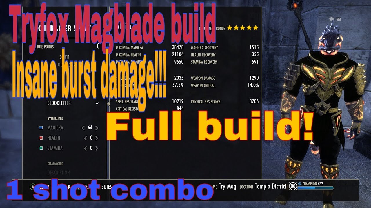 Magicka Nightblade PVP build ESO Tryfox95 Full build+ Combos
