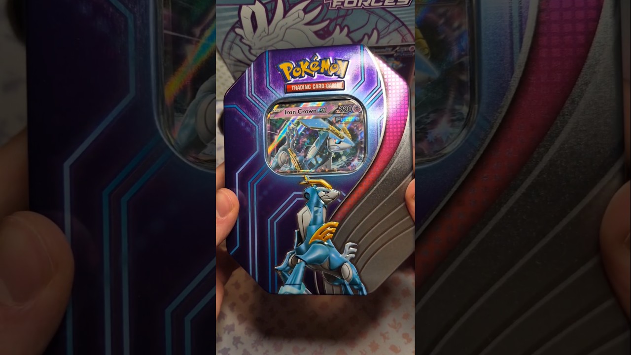 Opening Pok&eacute;mon ☄️Paradox Destinies☄️ Tin (Iron Crown EX) Booster packs!⚡️ Part 1