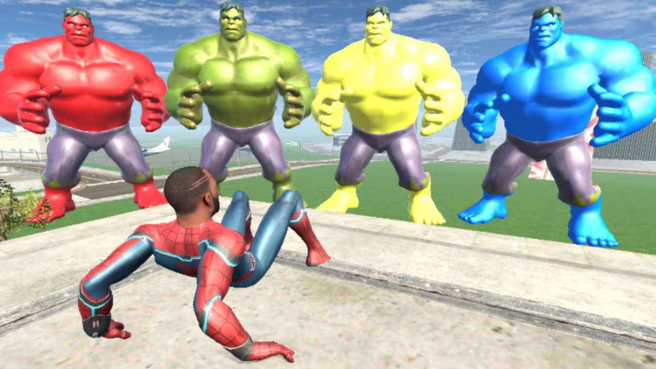 Franklin Spiderman Saving His House From Hulk Team - INDIAN BIKES DRIVING 3D