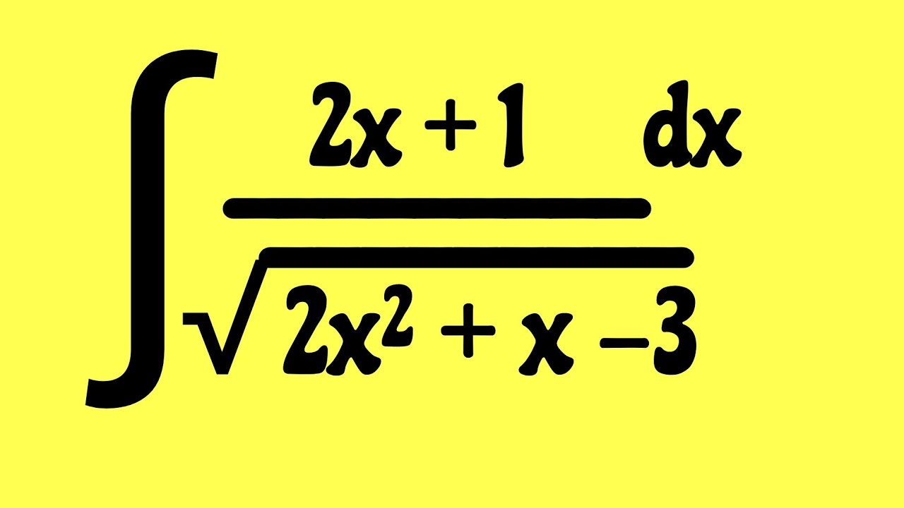 Integration of 2x+1 / root 2 x^2 +x -3  @StudyPointPro