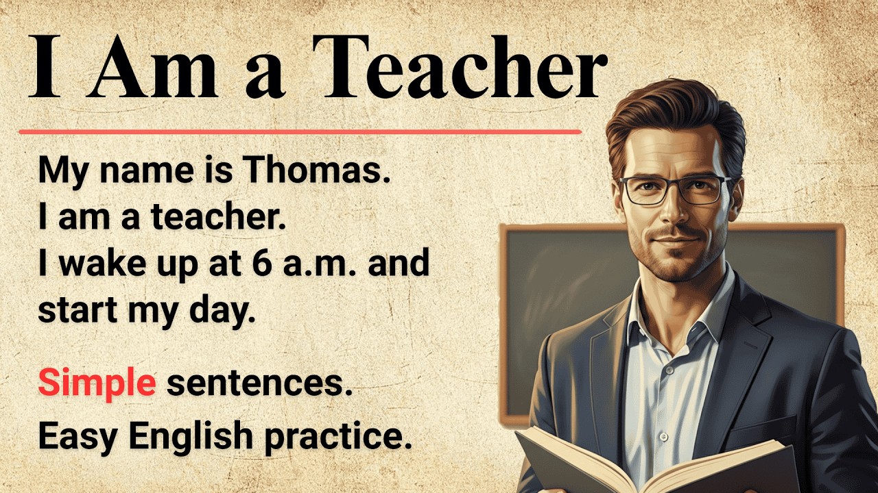 Learn English Through Easy and Simple Story 🌟 I Am a Teacher || 100+ Daily Useful Sentences