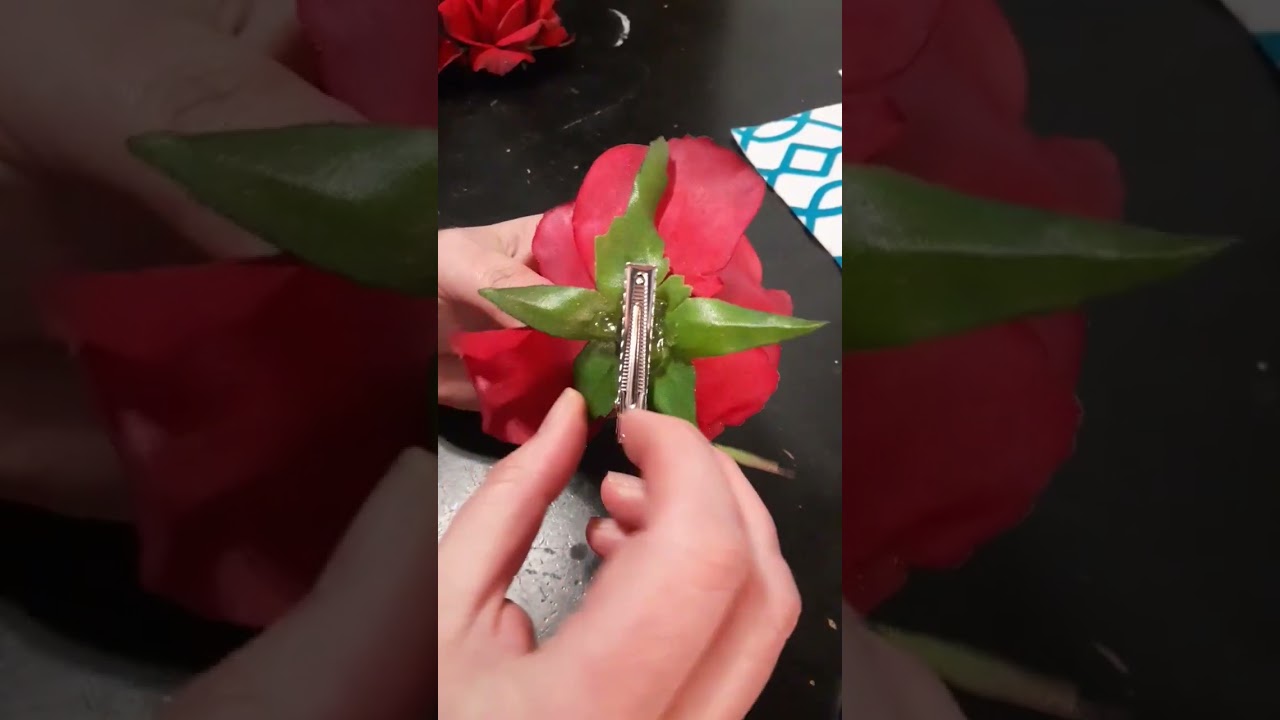 How to make a Rose Hair Clip #diyprojects #hairclip #flowers