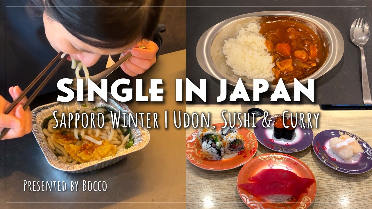 Sapporo Winter Vibes 🇯🇵 | Udon, Conveyor Belt Sushi, and Cozy Japanese Comfort Food 🍣🍛