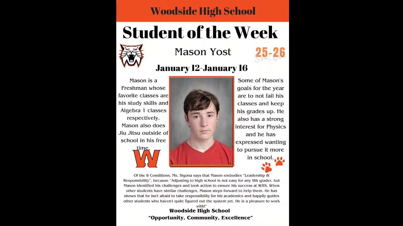 WHS Announcements 1/20/26