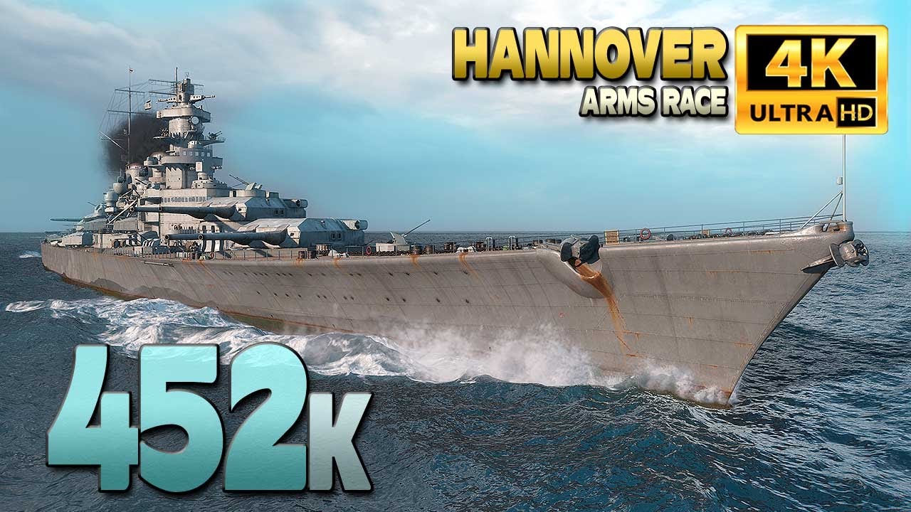 Суперлинкор «Ганновер» с +450 000 урона в «Гонке вооружений» - World of Warships