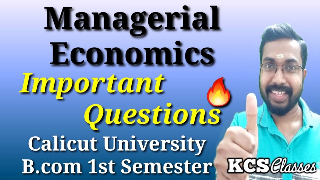 Managerial Economics|Important Questions|Calicut University Bcom 1st Semester