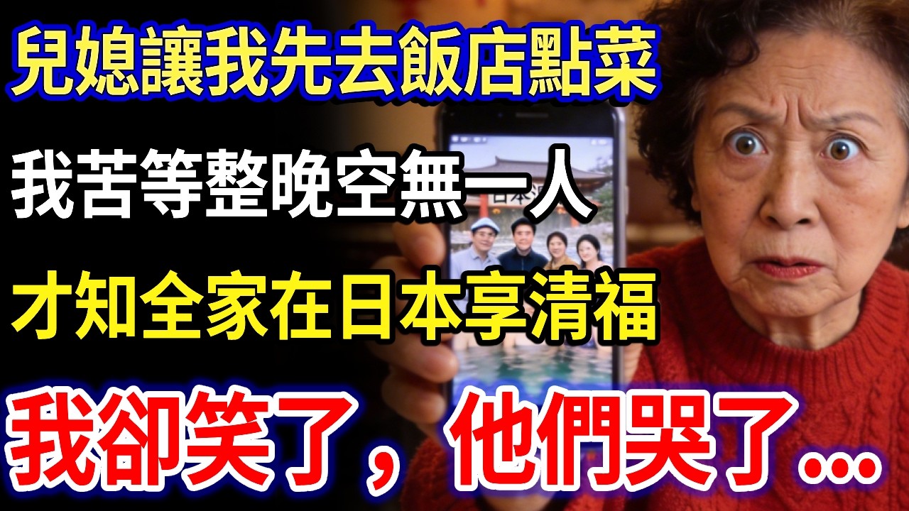 我62歲 年三十，兒媳讓我先去飯店點菜，我苦等整晚空無一人！才知全家在日本享清福，我一招反擊，他們回來當場傻眼！#家庭故事#家庭倫理#真實生活#情感故事#養老#不孝子#退休金
