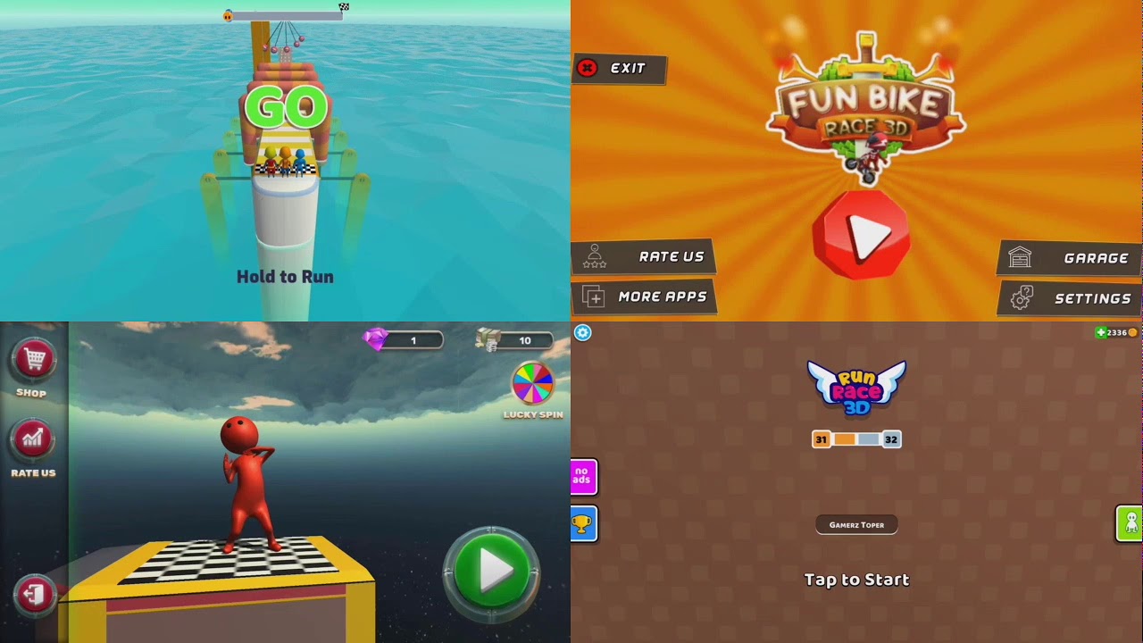 FunRace 3D VD RunRace 3D VS Fun Bike Race 3D VS Sky Run Race 2019 COMPARE GAMEPLAY | BY.GAMERZ TOPER