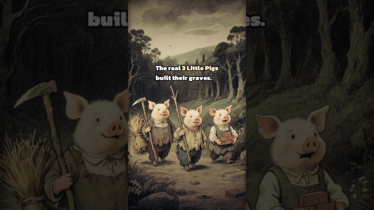 The Real Three Little Pigs Build Their Graves 🥀 #fairytales #threelittlepigs #shorts #viralshorts