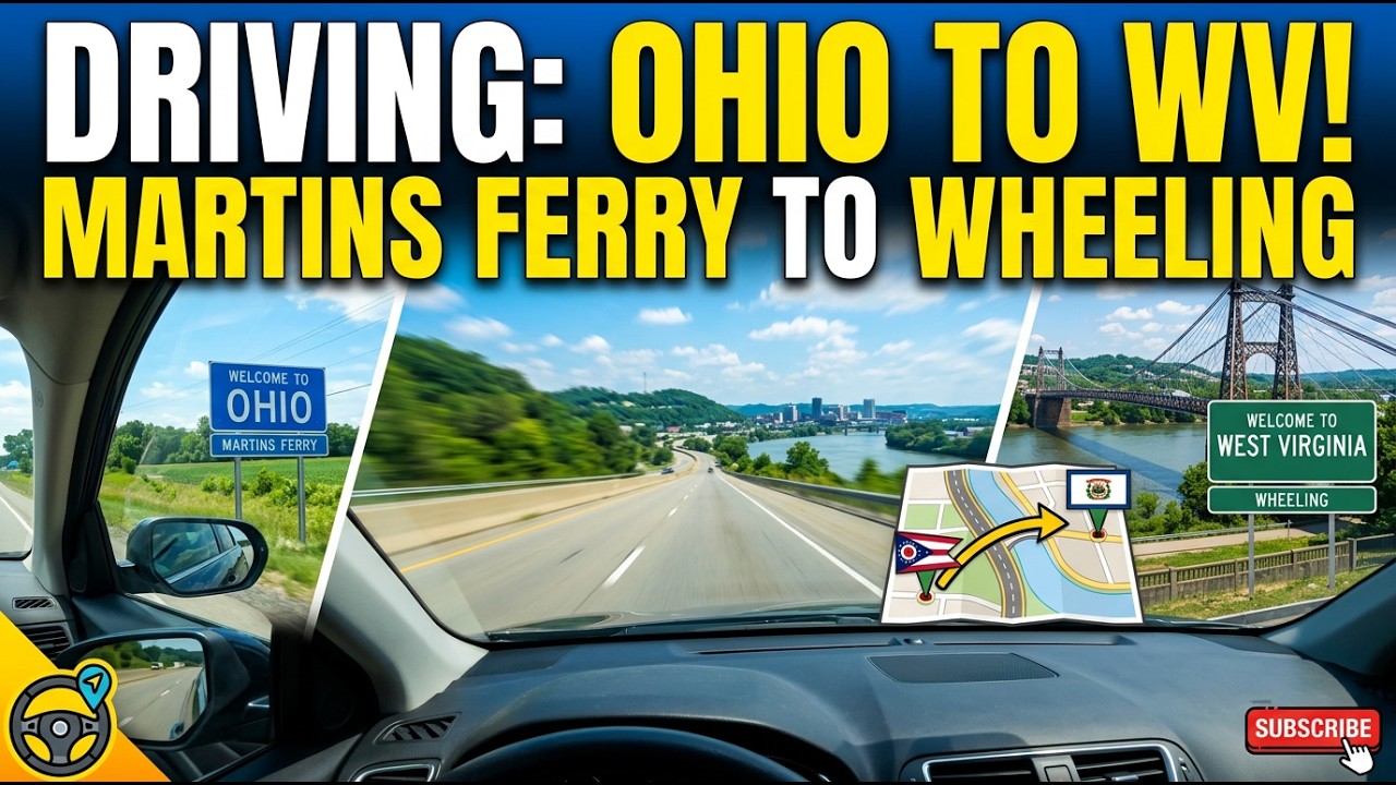 Driving from Martins Ferry, Ohio to Wheeling, West Virginia