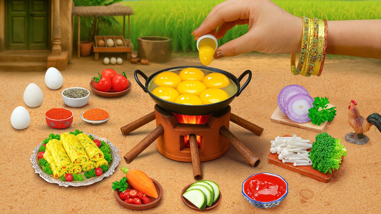 Egg Rice Ball🥚Miniature Cooking Yummy Rice With Egg Recipe🤤Tara Mini Food