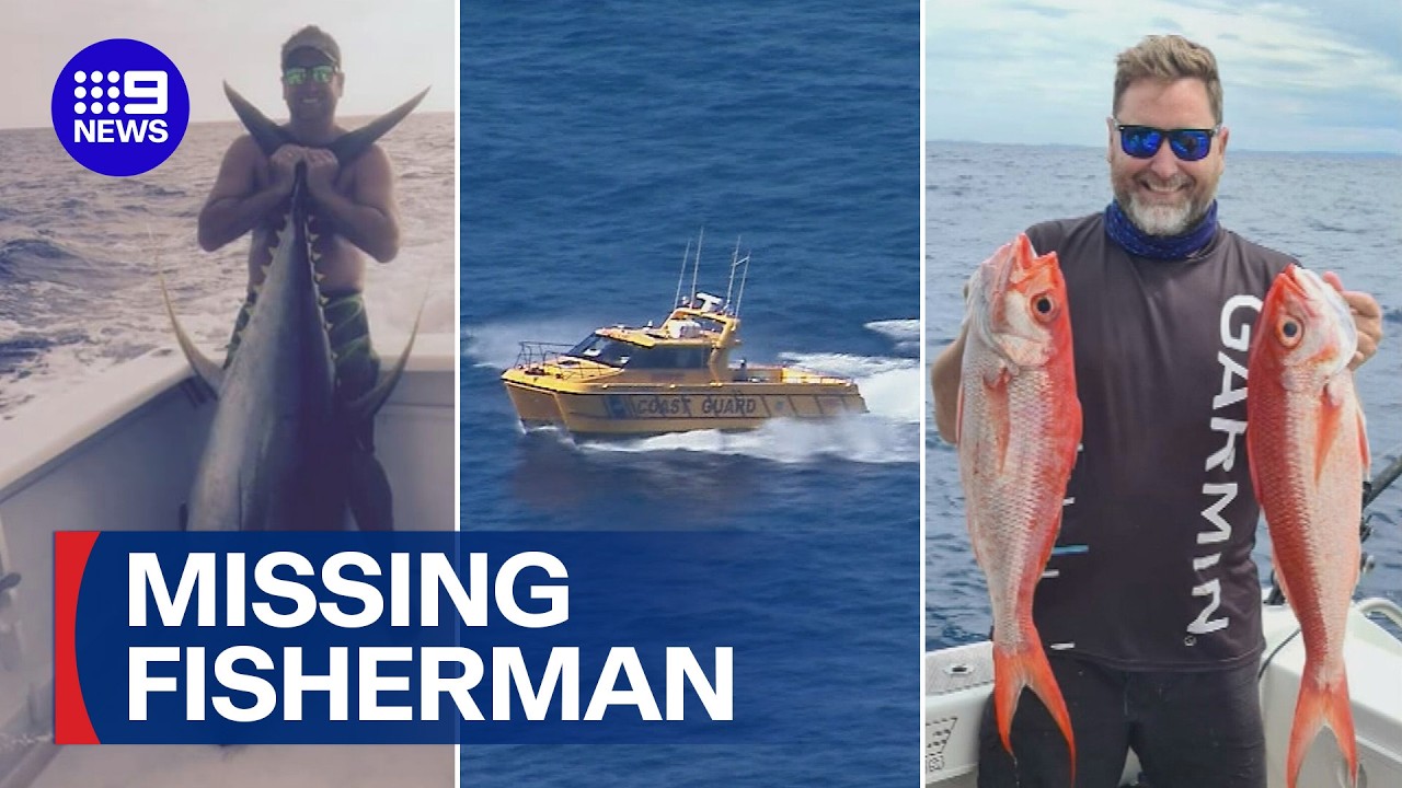 Search for missing fisherman off the Gold Coast expands past state lines | 9 News Australia