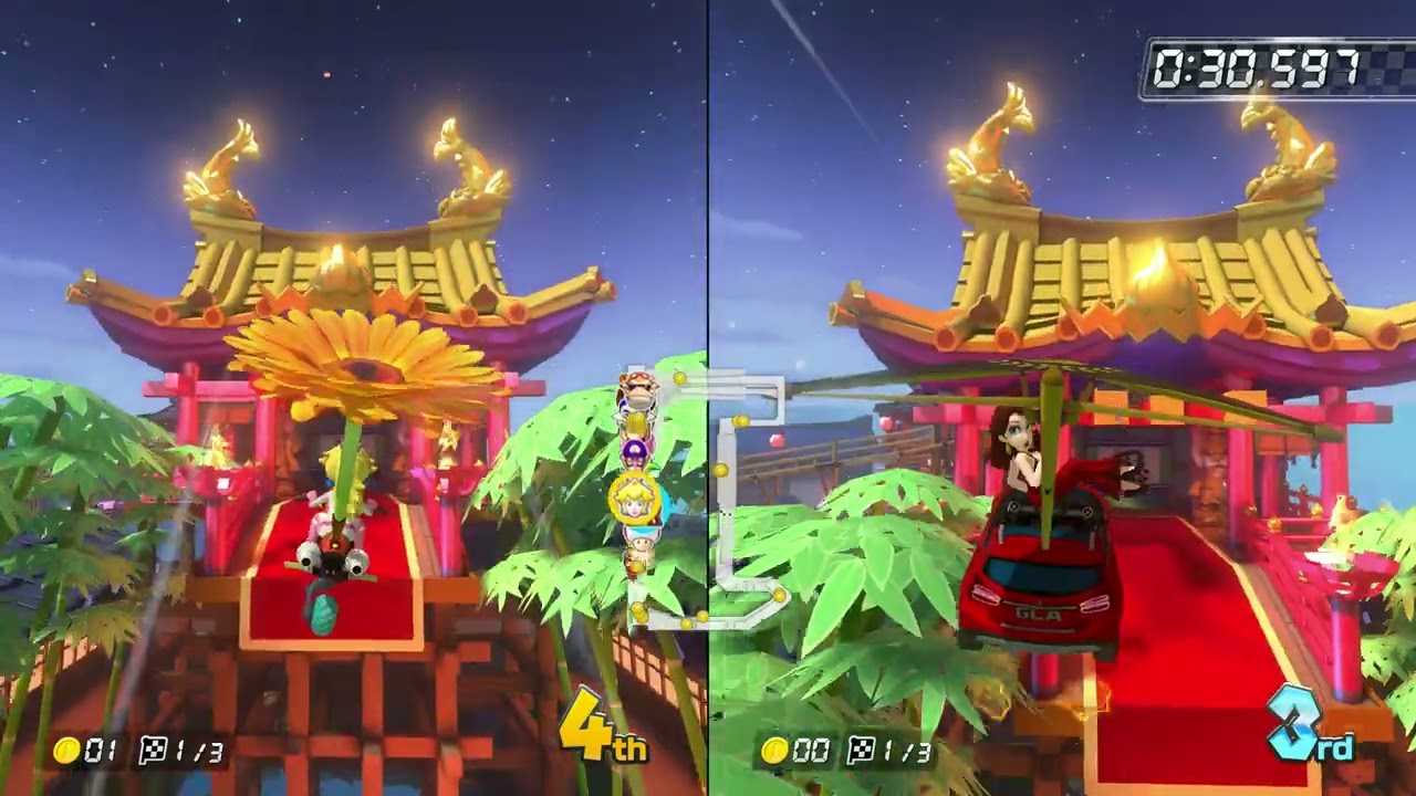 Mario Kart 8 Deluxe (Nintendo Switch) Peach vs. Pauline 2 Player Gameplay DLC Cups (150cc)