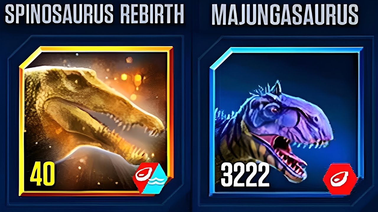 MAJUNGASAURUS VS SPINOSAURUS REBIRTH | JURASSIC WORLD THE GAME