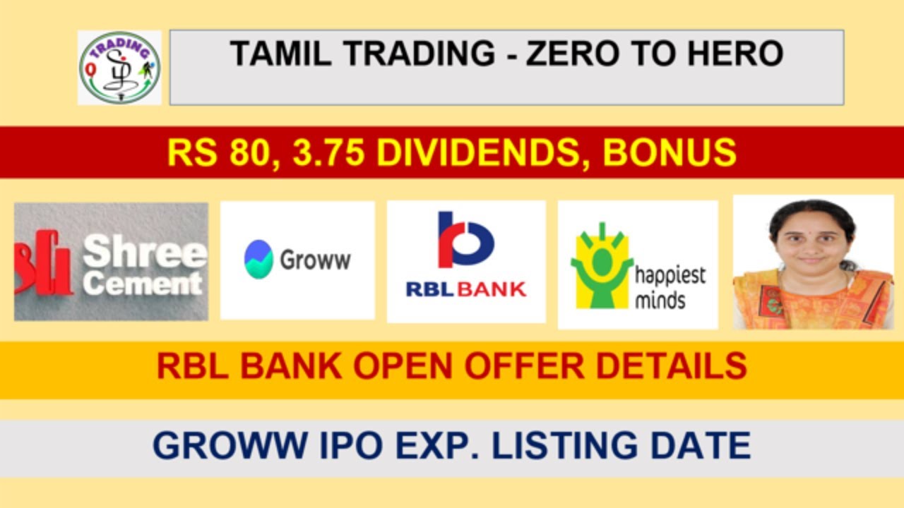 RS 80 DIVIDEND, RBL OPEN OFFER, GROWW IPO UPDATE #growwipo #rblbank #shreecement
