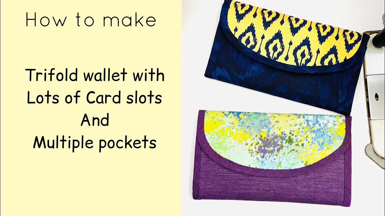 DIY Trifold Wallet - Trifold Wallet Pattern - Fabric Purse Wallet Sewing Tutorial #chezvies