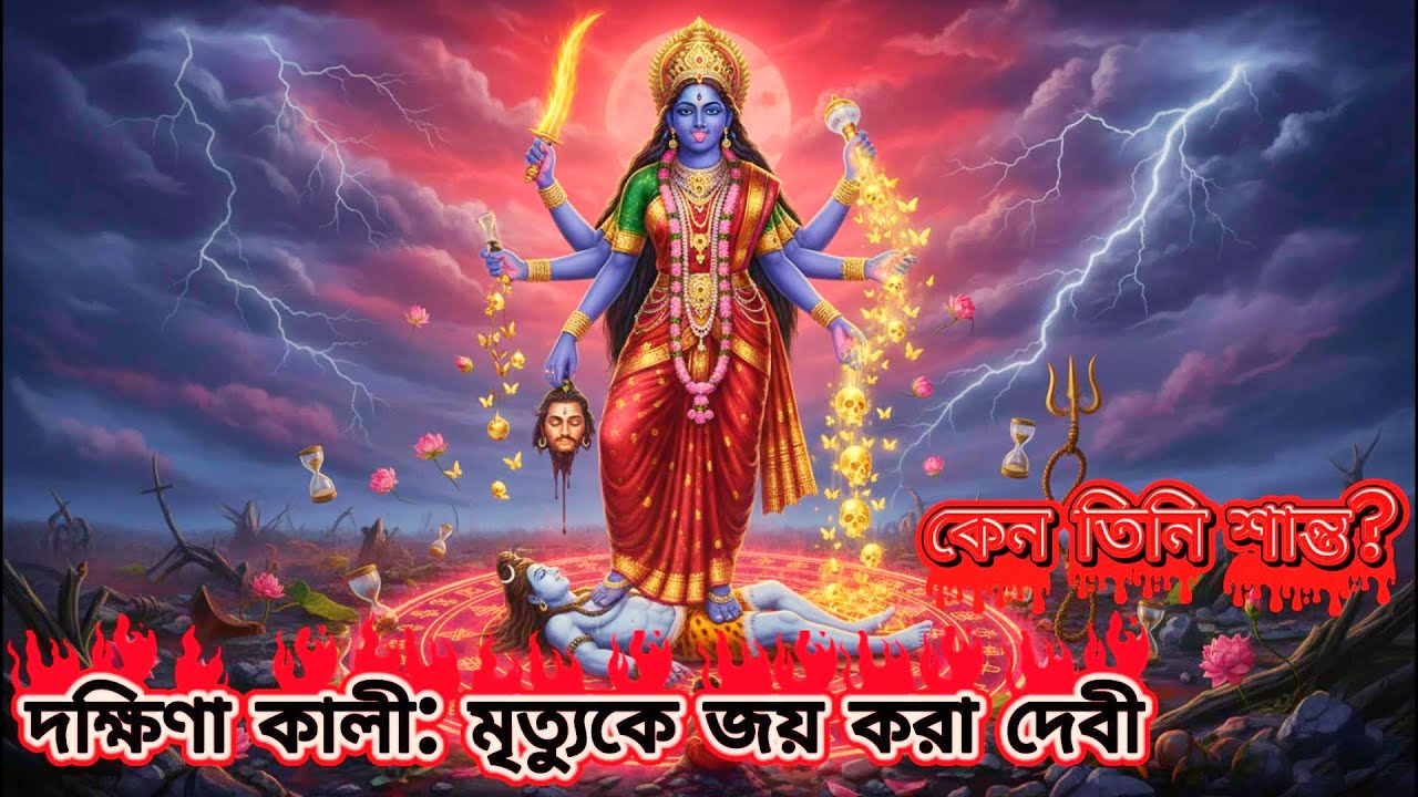 দক্ষিণা কালী কেন সবচেয়ে শান্ত রূপের দেবী কালী? | The Divine Power of Dakshina Kali