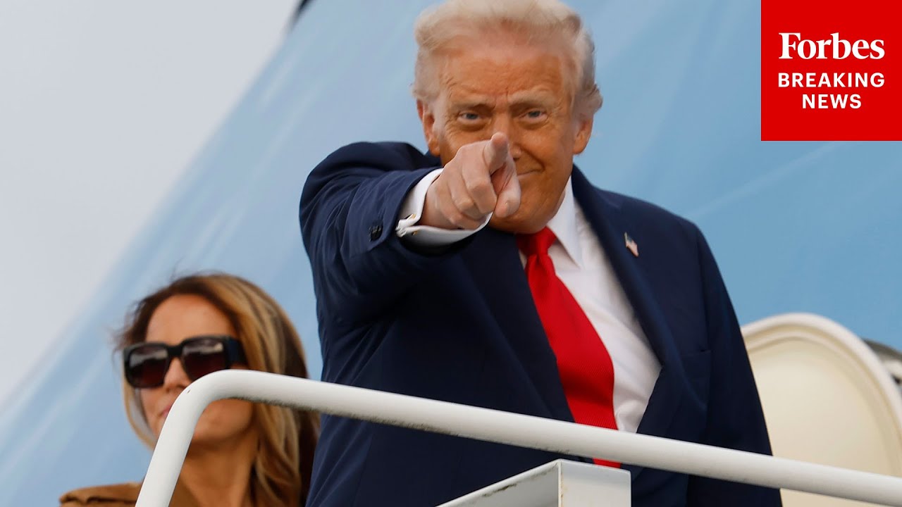 BREAKING NEWS: President Trump And First Lady Melania Trump Depart The UK On Air Force One