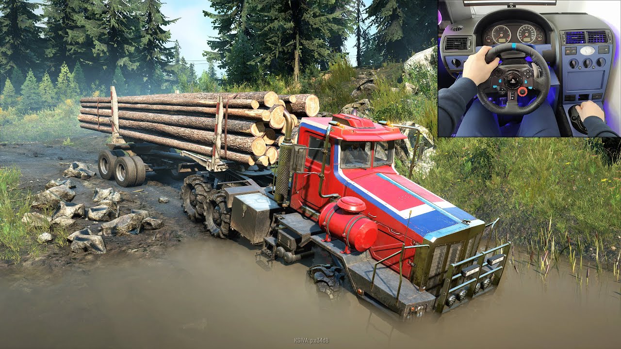 New Truck Boar 45318 - Long Logs Delivery | SnowRunner Cockpit Car Simulator Gameplay