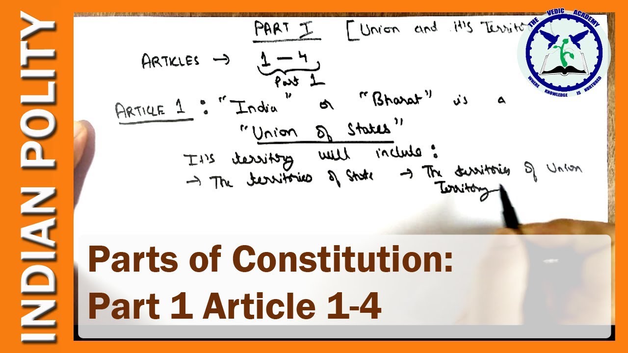 Part 1 of constitution: Union and its territory| Article 1-4 | Indian Polity | SSC CGL
