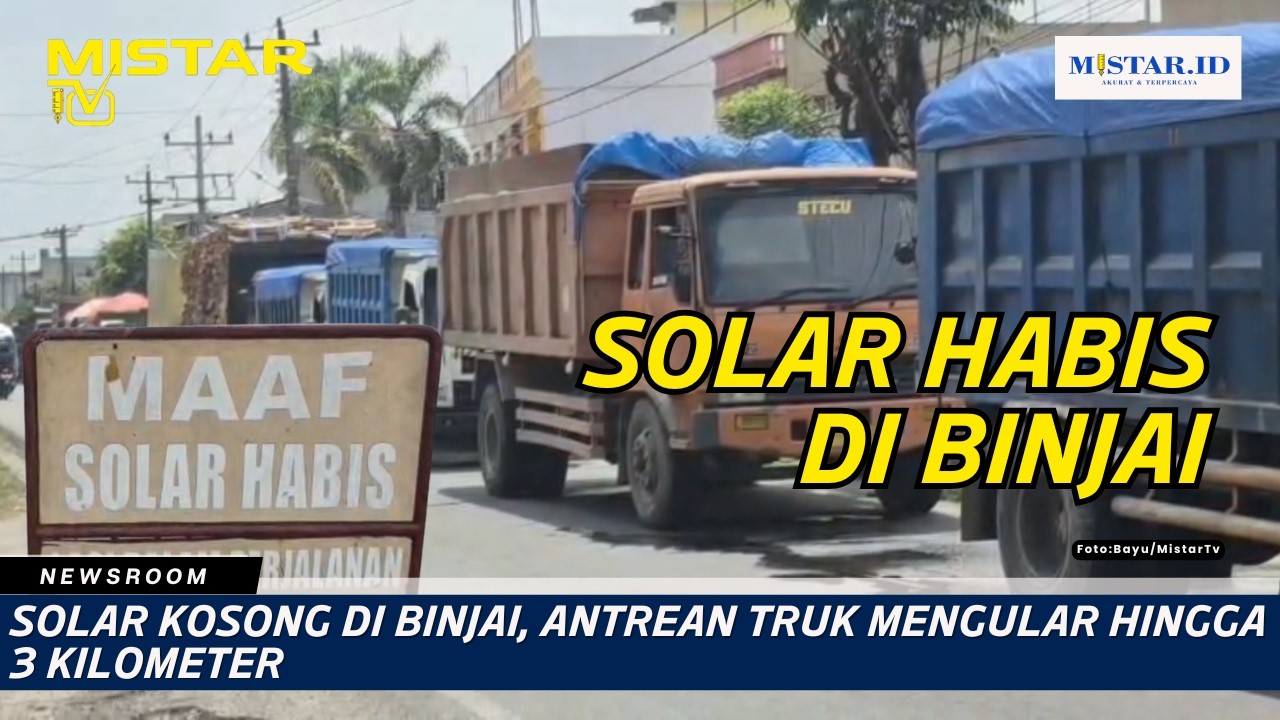 Solar Kosong di Binjai, Antrean Truk Mengular hingga 3 Kilometer