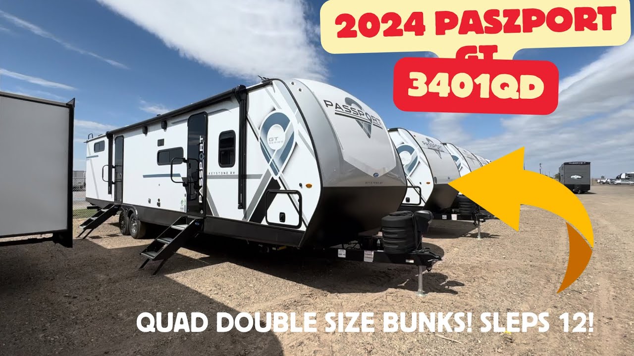 This HUGE Bunkhouse Sleeps 12! 2024 Keystone Passport 3401QD