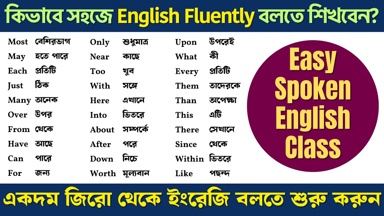 কিভাবে সহজে English fluently বলতে শিখবেন? Easy Spoken English Class - Common Words