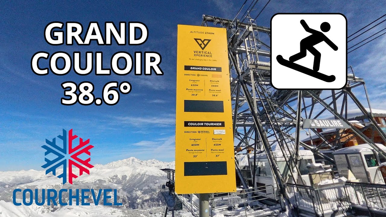 Snowboarding Les Trois Vallées, Courchevel - Saulire - Grand Couloir