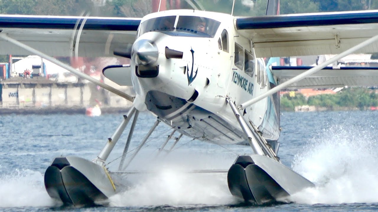 NEAR CRASH!? | CLOSE UP Seaplanes Planespotting at Seattle Union Lake Arrivals and Departures!