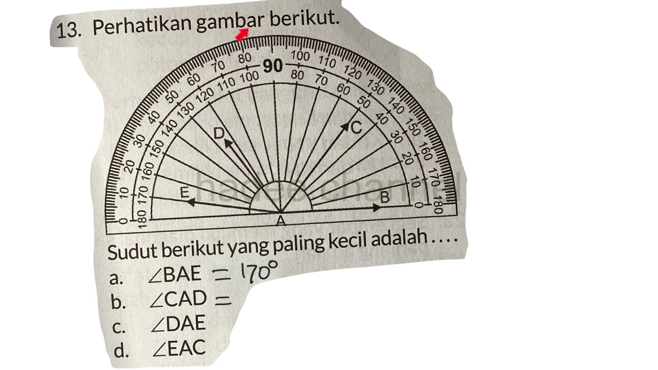 Perhatikan gambar berikut,sudut berikut yang paling kecil adalah