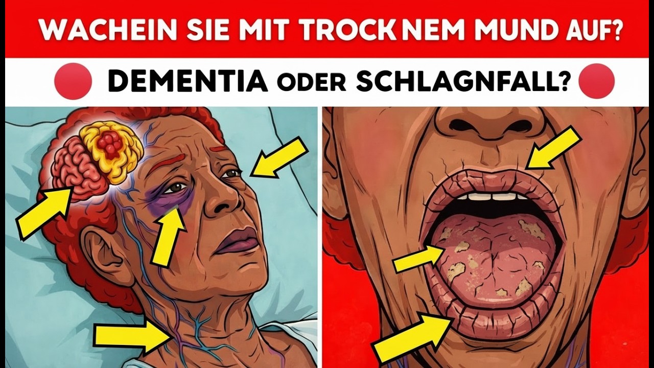 Über 60? Mit trockenem Mund aufwachen könnte ein Warnsignal für Schlaganfall oder Demenz sein.