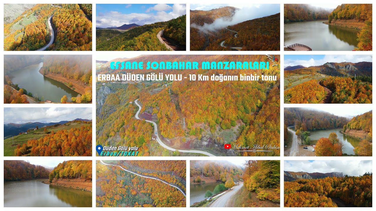 Sonbaharda eşsiz ve efsane Düden Gölü yolu - Gökal / Erbaa / TOKAT Havadan 4K Drone Çekimi 26.10.25