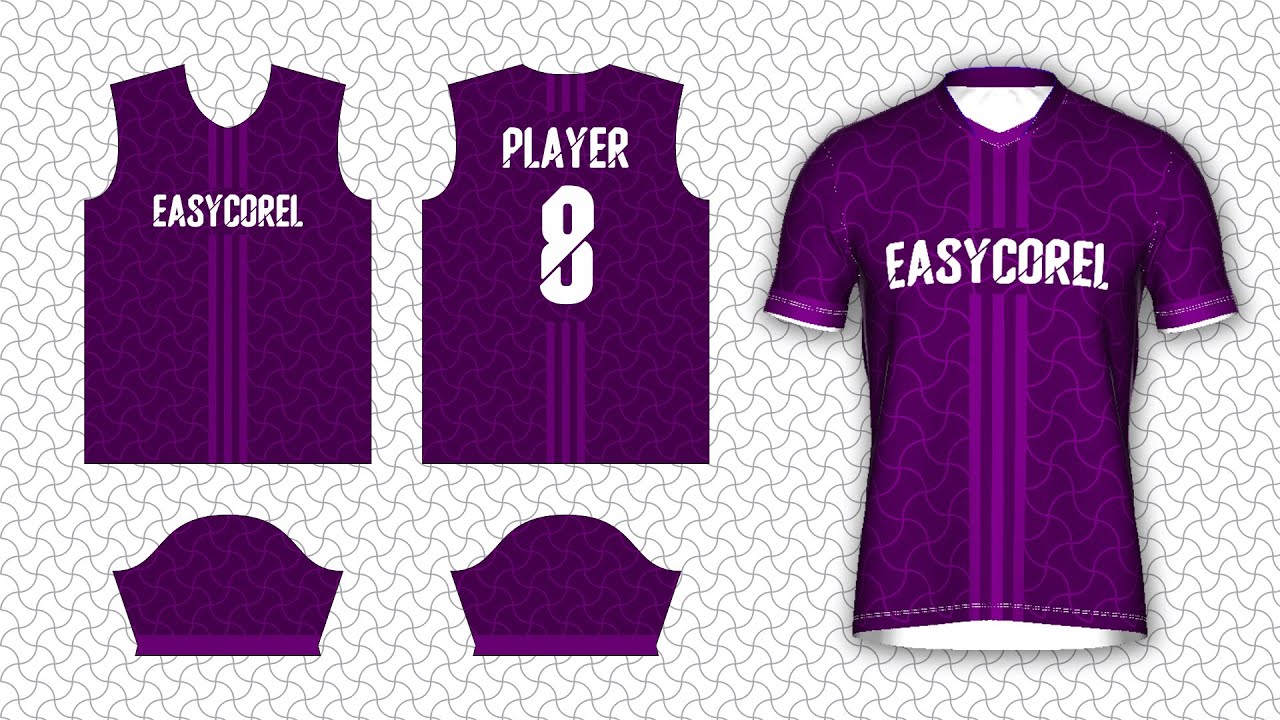 How to Create Purple Football or Futsal Jersey Design in Corel Draw