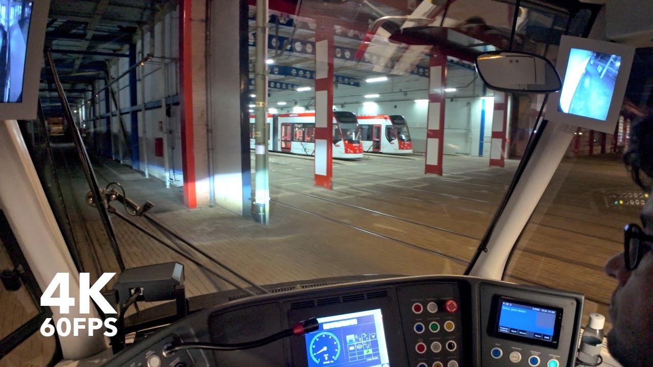 Bringing a tram to the depot | 🚊 HTM Line 9 | 🇳🇱 The Hague | 4K Tram Cabview | Siemens Avenio