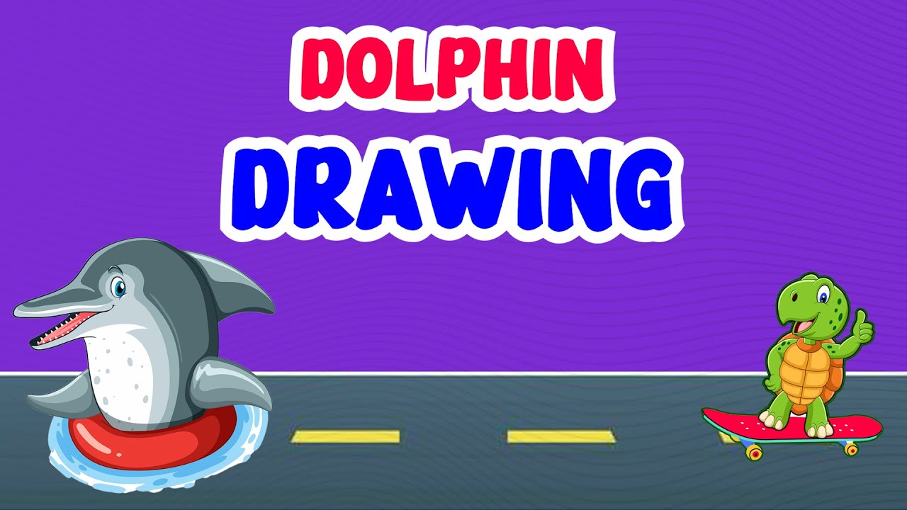 Cute Dolphin Drawing For Kids || #dolphin #drawing #howto