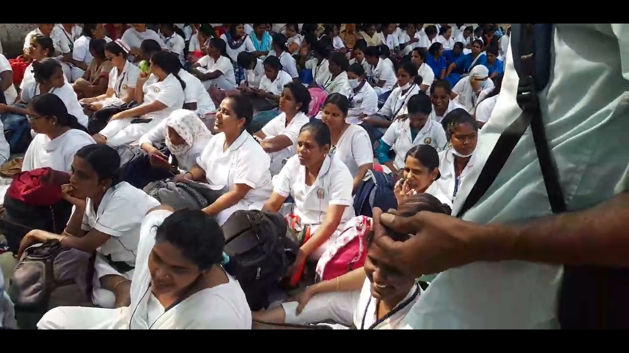 Tamilnadu nurses protest for equal pay and regularization