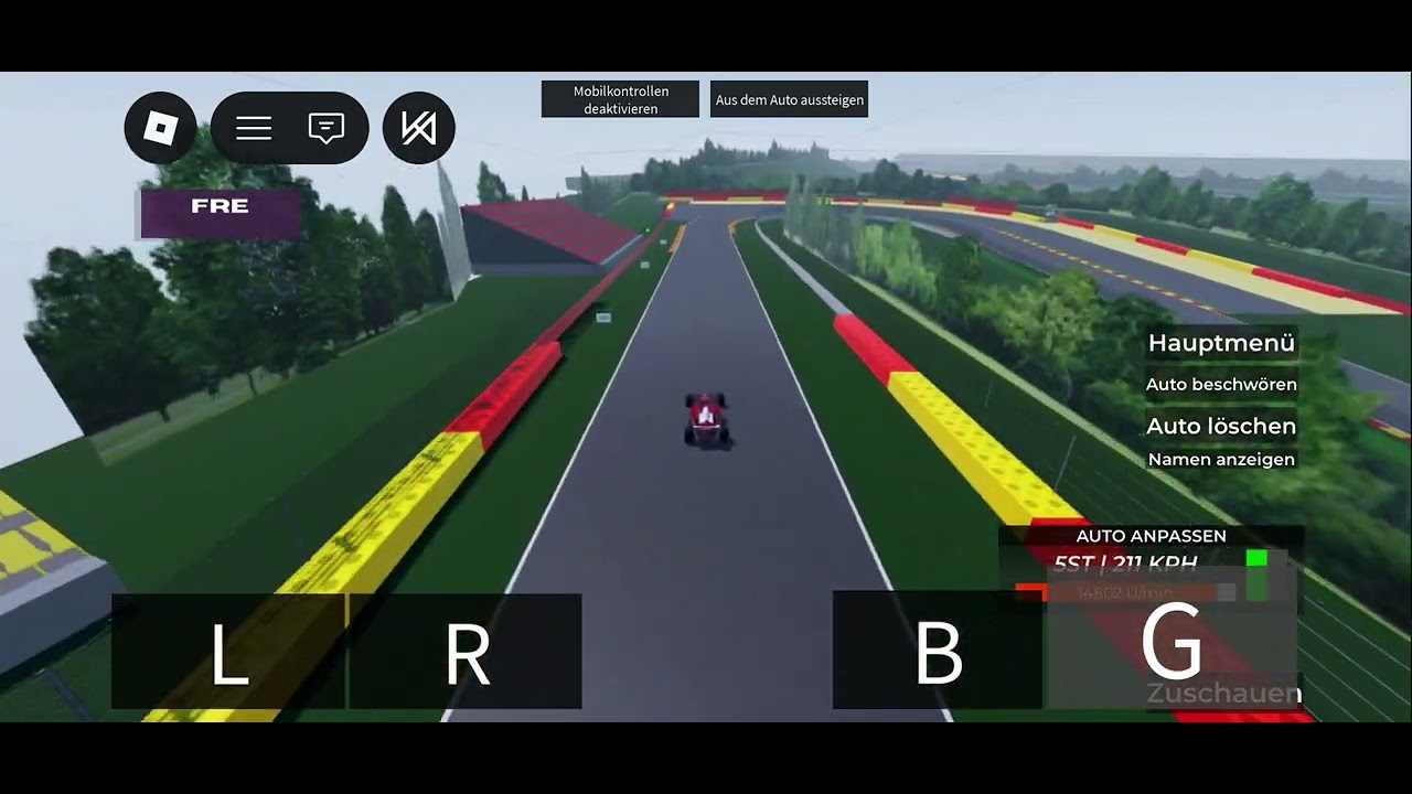 Driving 1 lap in Spa Francorchamps track with F1 Ferrari 2025 car in Roblox.