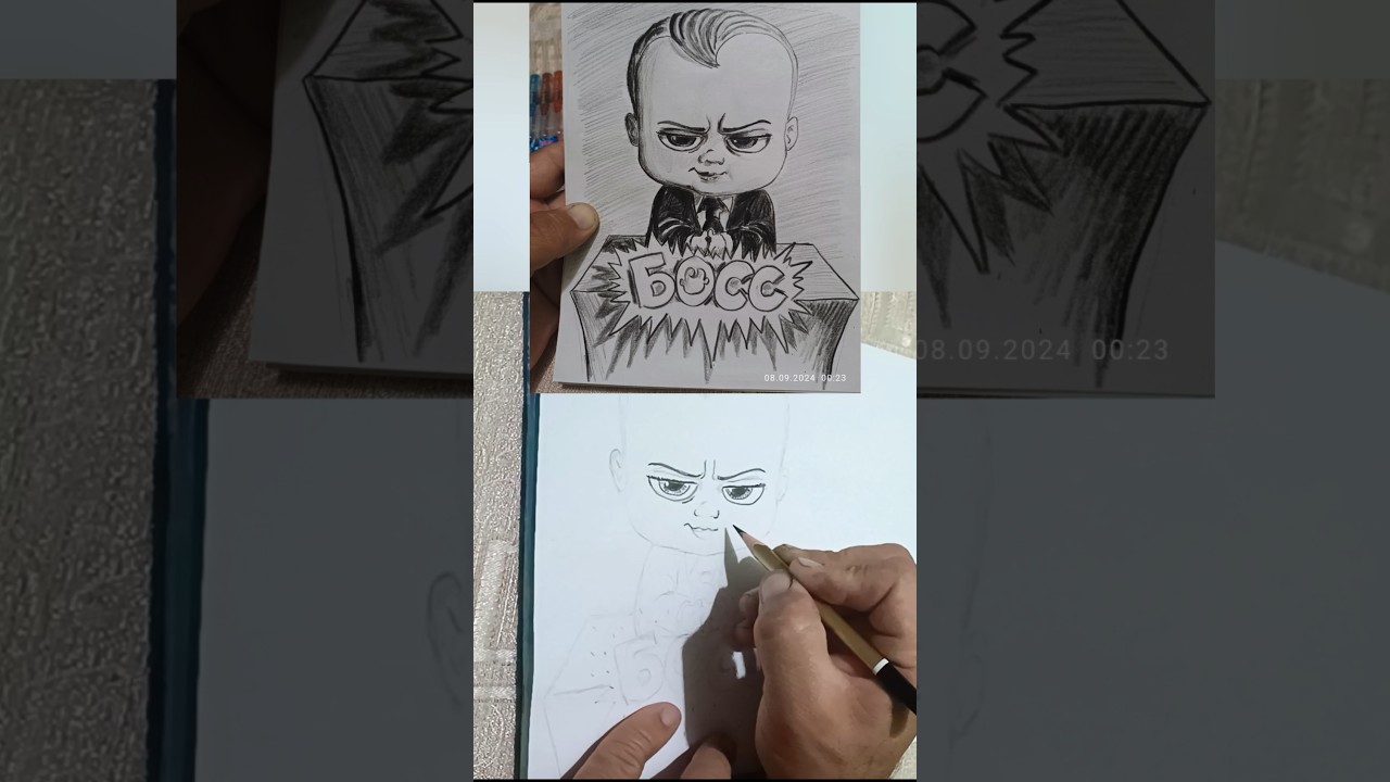 Drawing a Boss ✏️...👍#boss #drawing #drawapicture #shortvideo #1k #топ #painting #artist #мультик
