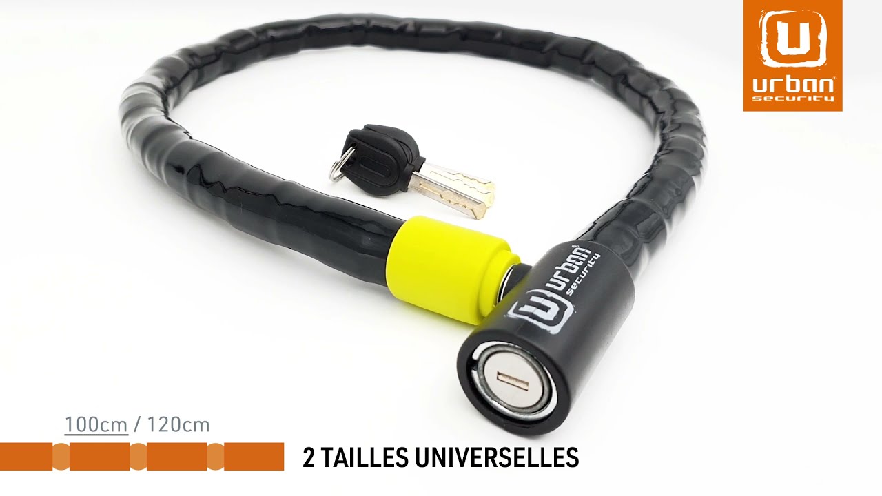 urban UR5100 Cha&icirc;ne antivol articul&eacute;e Duoflex Acier renforc&eacute; Universel v&eacute;lo, Moto, Scooter