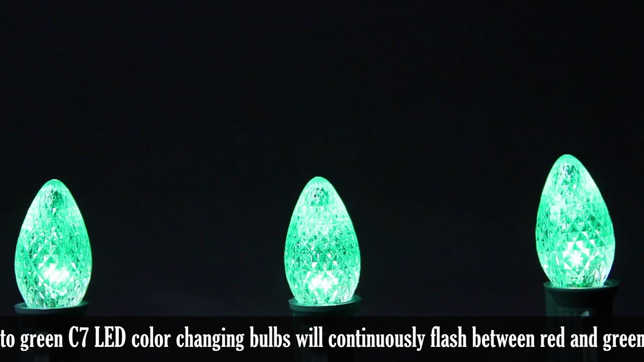 C7 Red to Green LED Christmas Lights
