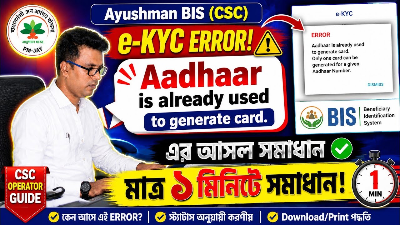 Ayushman BIS (CSC) e-KYC Error | 