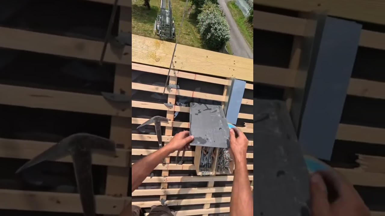 Rive &agrave; Noquet contre une chemin&eacute;e #rive #couvreur #tutorial #pourtoi