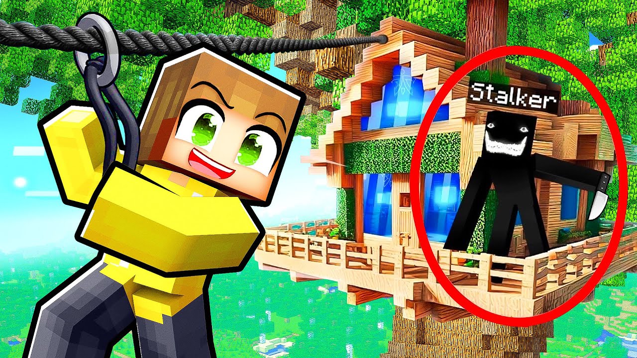 Mijn Stalker Zit In Een Boomhut (Minecraft Survival)