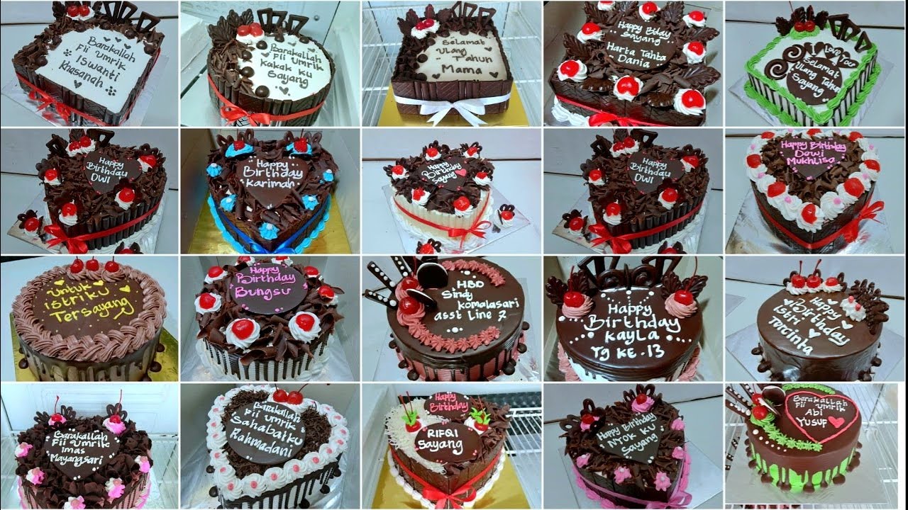 30 gambar kue ulang tahun coklat, hiasan kue simple & mudah || chocolate birthday cake images