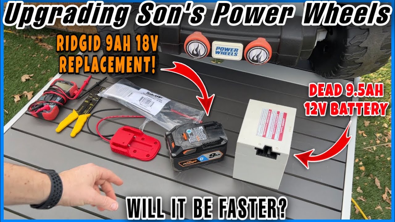 Upgrading My Son's Power Wheels From 12v To 18V Battery! DIY How To Guide!