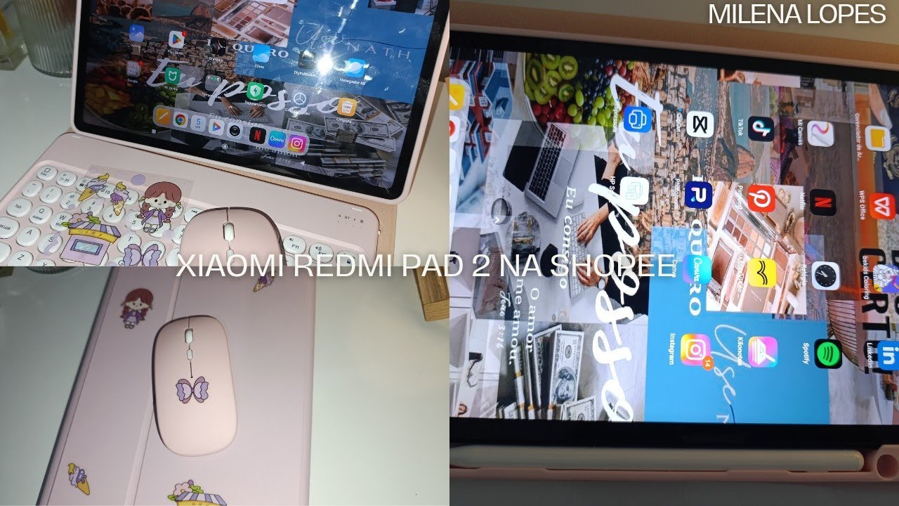 XIAOMI REDMI PAD 2 NA SHOPEE/ CAPA COM TECLADO E MOUSE/ PELÍCULA/ CANETA 🩷