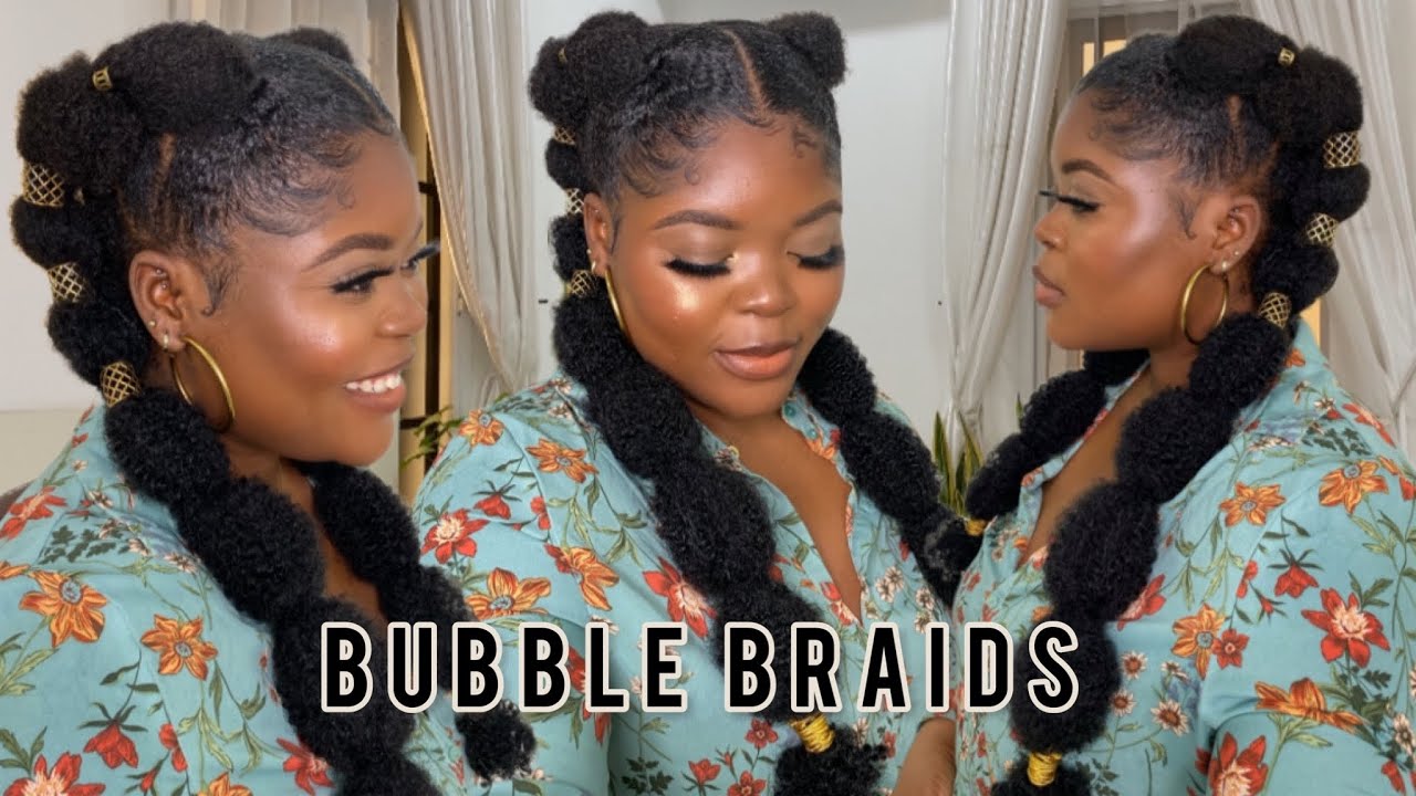 HOW TO: Bubble braids/poodlepuffs on short natural hair| SIMPLE SUMMER HAIRSTYLE😍