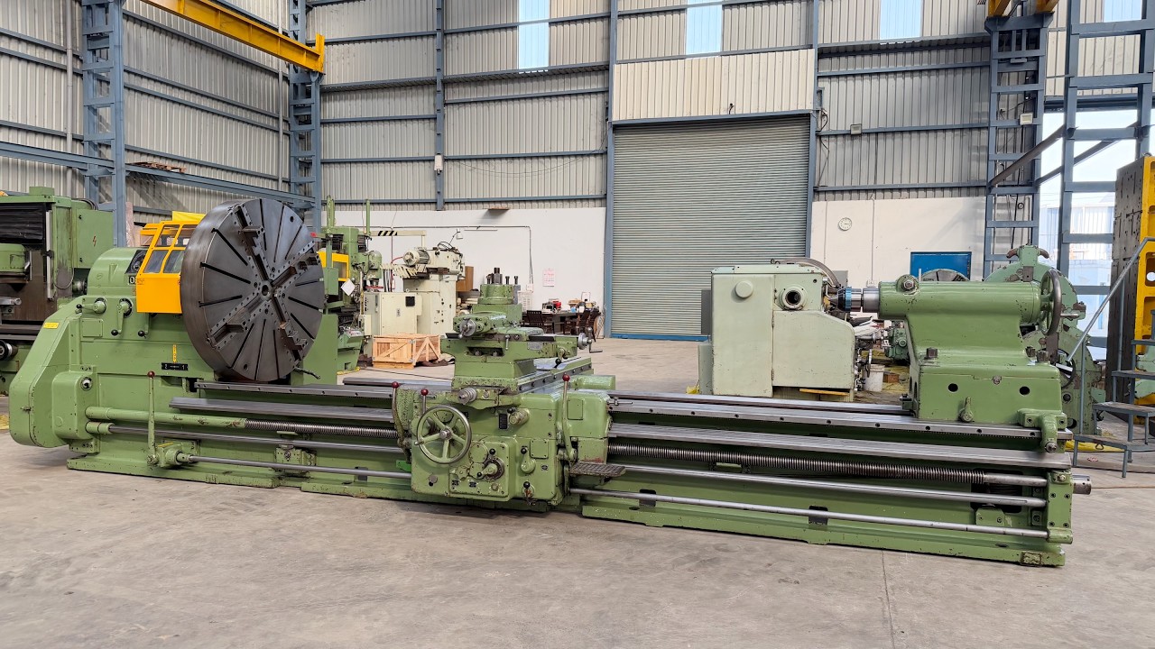 Oerlikon (Switzerland) DM5S Heavy Duty Lathe Machine - 4000 mm Length of Job